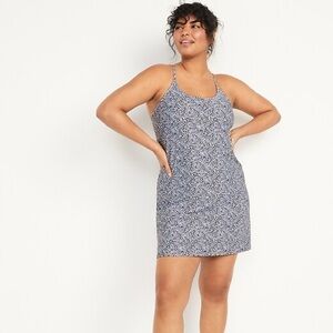 Athletic Mini Dress, Black, Gray, & White W/ Adjustable Straps & Bra XXL NWOT